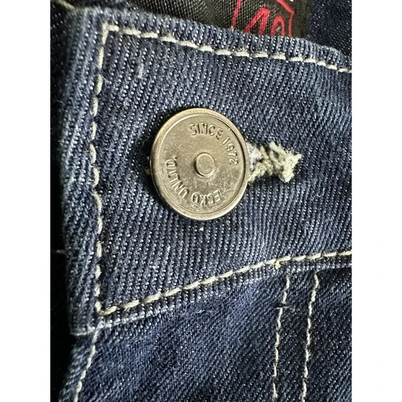 Ecko Jean Shorts Men 40 Baggy Fit Med Wash Distressed Denim Patches Y2k‎ 90s - Picture 9 of 15